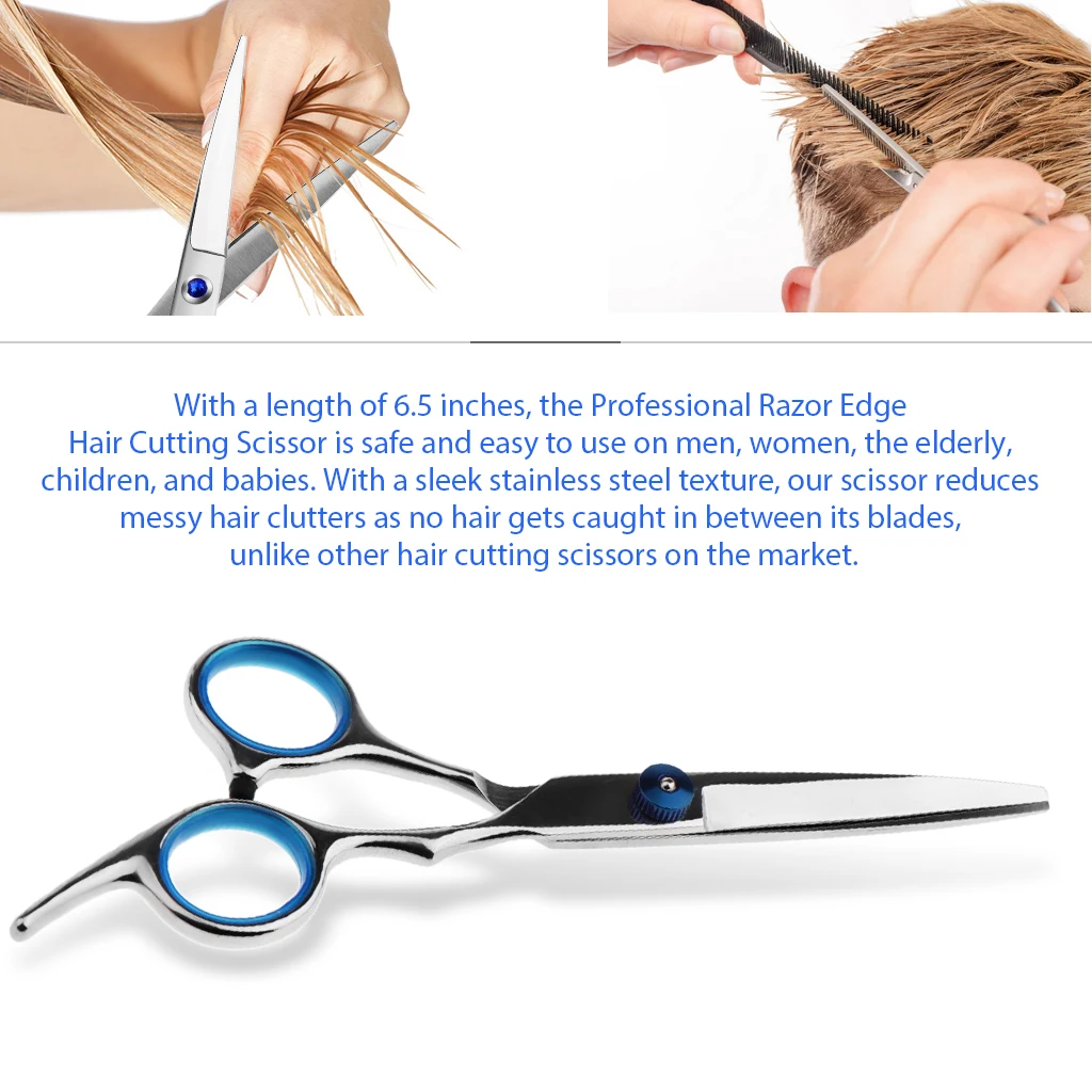 Professional Stainless Steel Hair Cutting Thinning Scissors Stylist Salon Barber Hairdressing Tool 6.5 in
