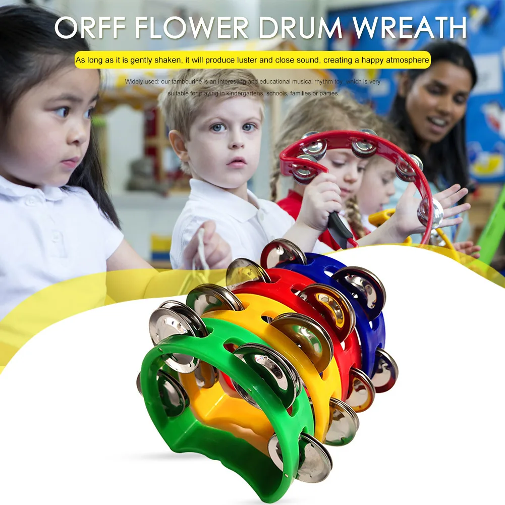 Musical Instrument Tambourines Hand Bell Orff Tambourine Musical Hand Tambourine