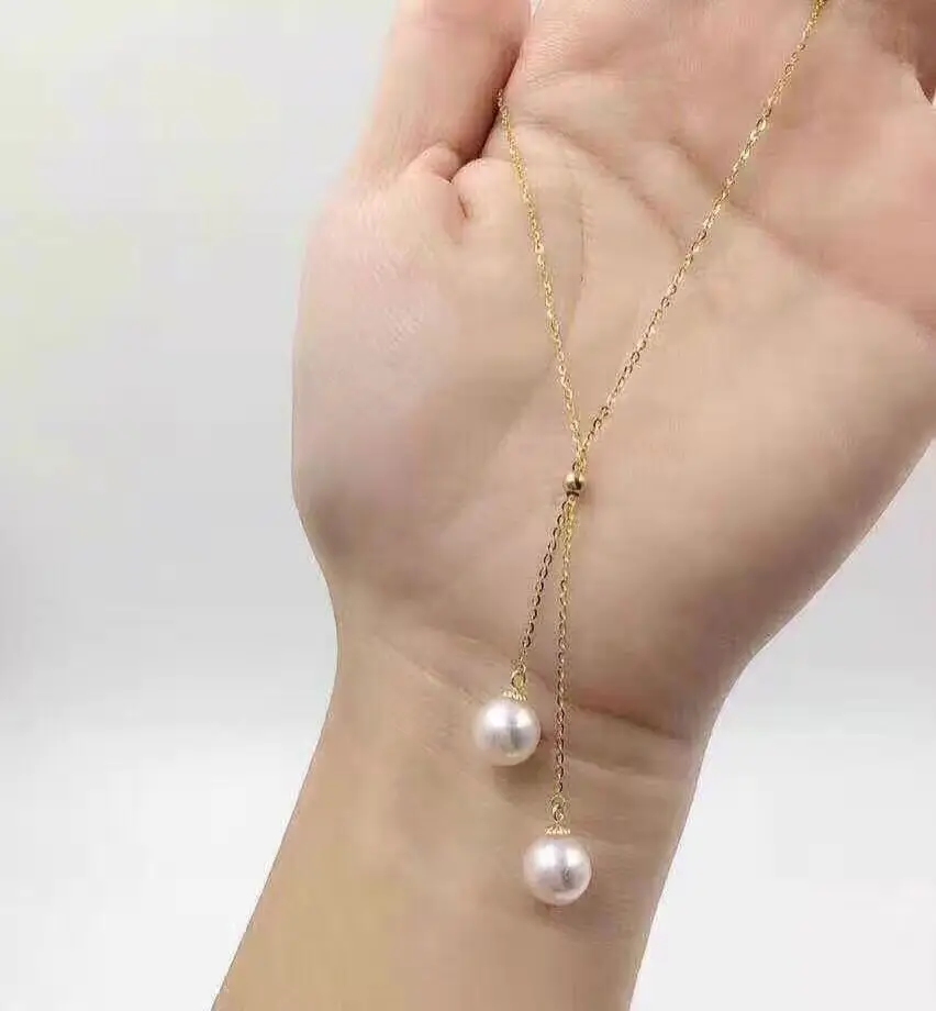 

gorgeous south sea white 11-12mm round pearl necklace 14k gold