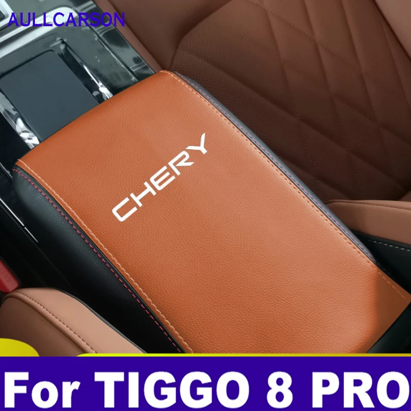 For Chery Tiggo 8 Pro 2021 2022 2023 Car Center Control Armrest Box Microfiber Leather Trim Cover Max Accessories