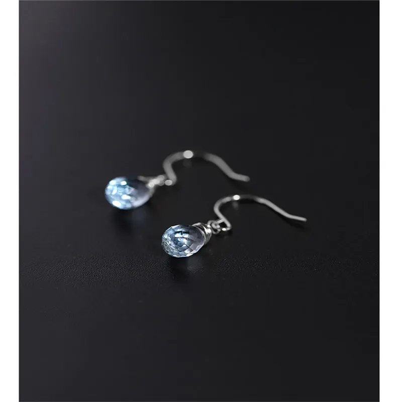 DAIMI небесно голубые серьги с топазом женские драгоценные камни натуральный белый