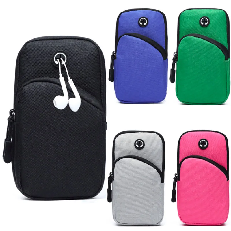 1PC Waterproof Man Women Gym Sports Arm Bag Running Jogging Cell Phone Holder Zipper Belt Pouch For 5-6.5 Inch