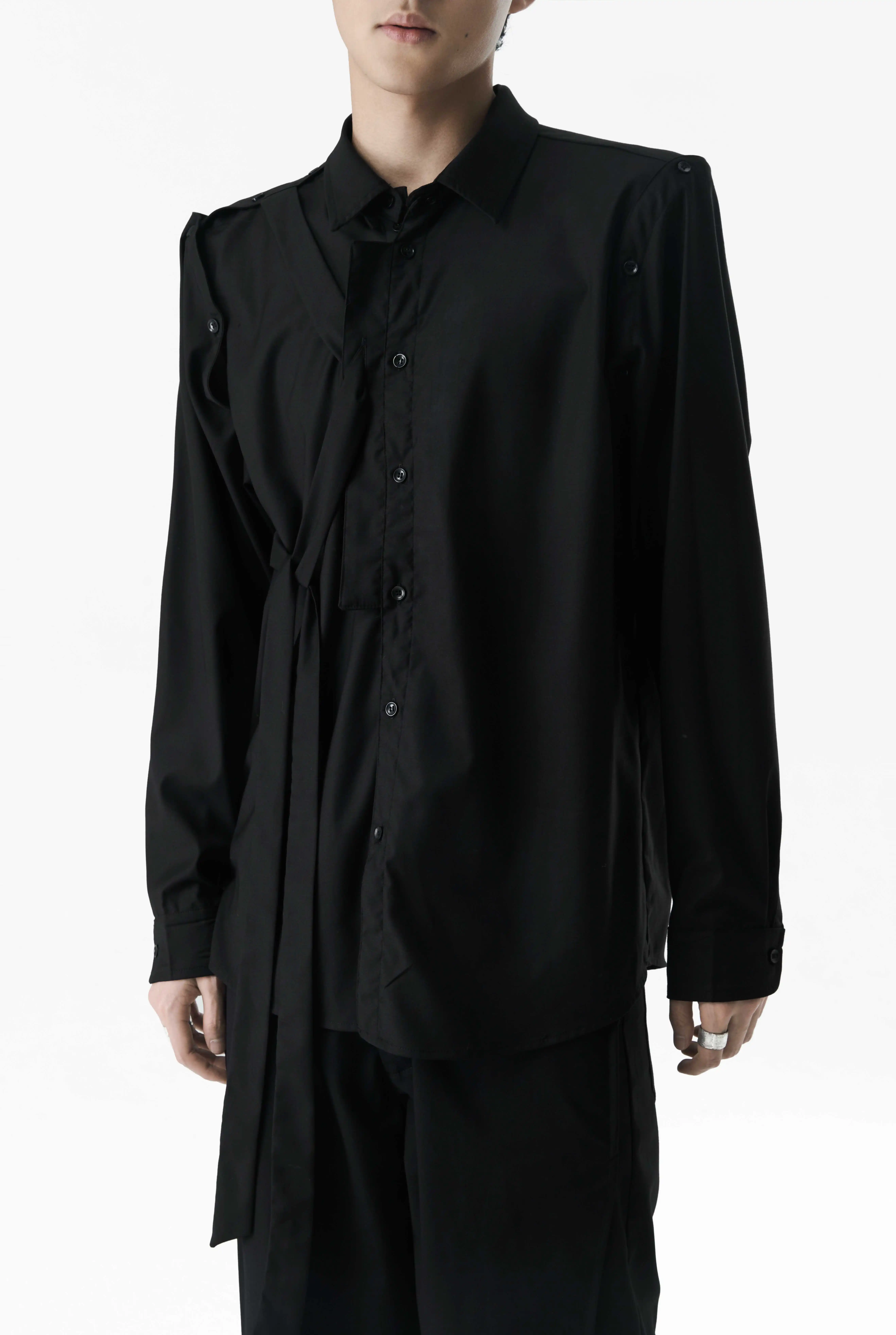 

S-6XL 2021 Men Women clothing GD Catwalk Original niche Design Multi wear detachable Long Sleeve Shirt Plus size Singer costumes