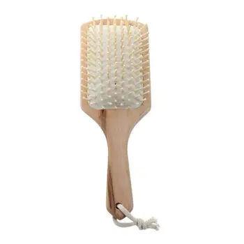 

Natural Bamboo Paddle Cushion Massage Hair Brush Ball-Tipped Wooden Bristles