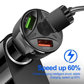 

3.1A QC 3.0 USB Car Charger LED Display Dual Universal Mobile Phone Car-Charger for Xiaomi Samsung iPhone 11 Pro Max