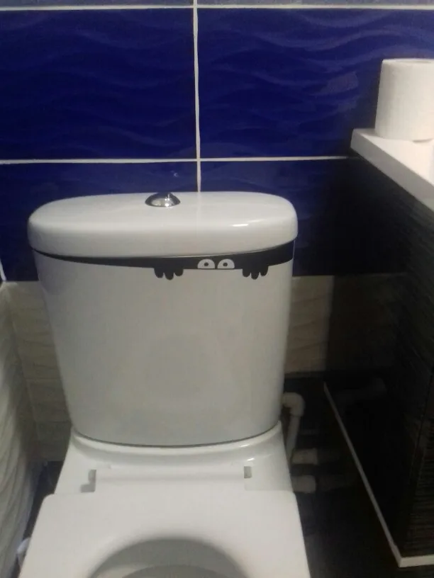 1PC HOT DIY Funny Peep Monster Toilet Bathroom Vinyl Wall Sticker Decal Art Removable Home Decoration - Image 2