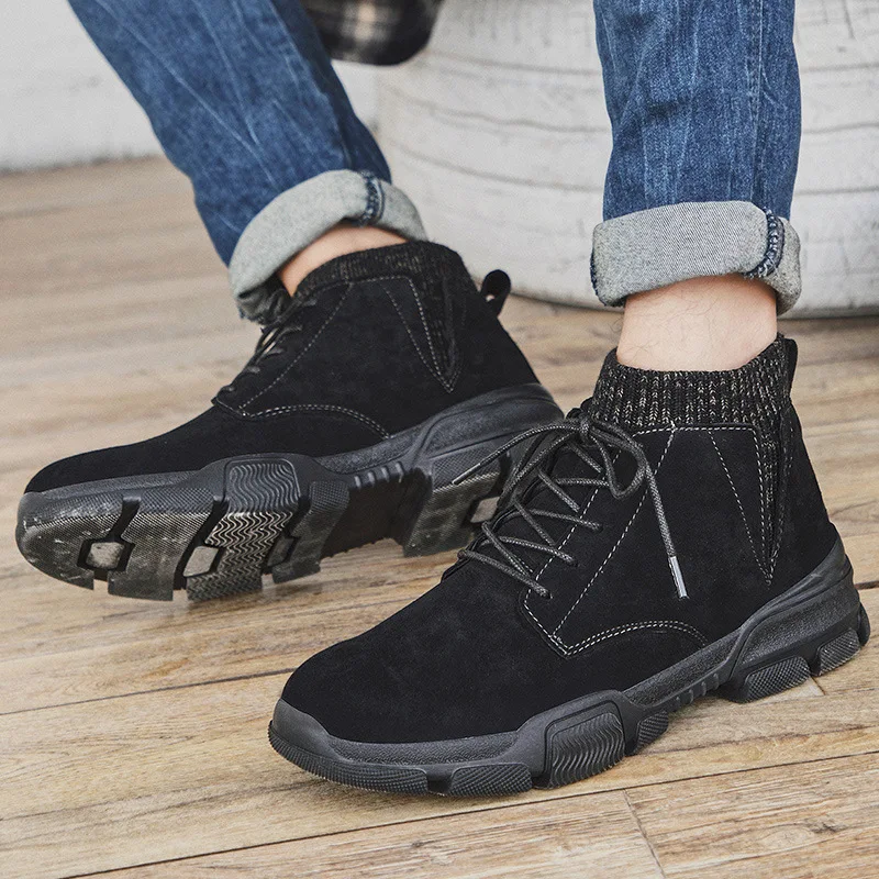 

2019 Autumn & Winter New Style Korean-style Men Recreational Vehicle Trend of Fashion plus Velvet Hight-top Warm Men Martin Boot