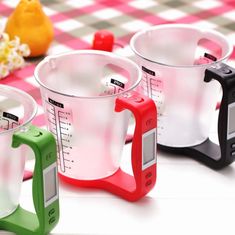 

Digital Temperature Measurement Cups 1Pcs LCD Display Portable Multifunction Kitchen Scales Measuring Cup Beaker Electronic