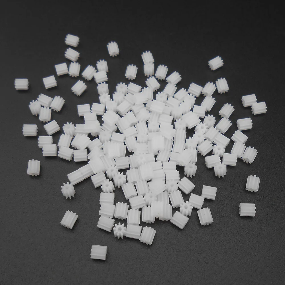 100Pcs NEW 0.3M 9 Teeth Plastic Spur Gear 0.3 Modulus T=9 Aperture 1mm (0.95mm) DIY Model Accessories 9T 3.3MM X 3.5MM Pinion 1A