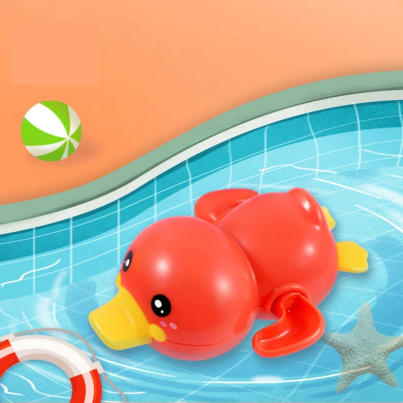 Bath toys Classic Cartoon Animal Cute Animal Duck Wind Up Chain Bathing Clockwork Bathroom Game Water Beach Toys for Kid 10