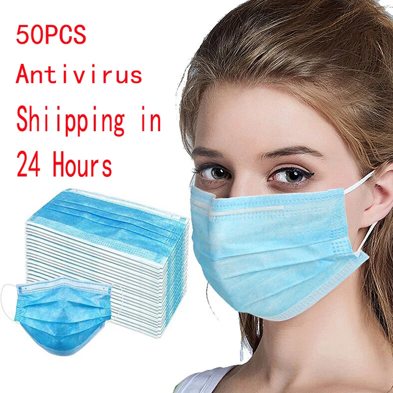 

Mask Disposable Mask 3 Layers Dustproof Face Mask for Germ Protection Facial Mouth Masks Non Woven Safty Mask