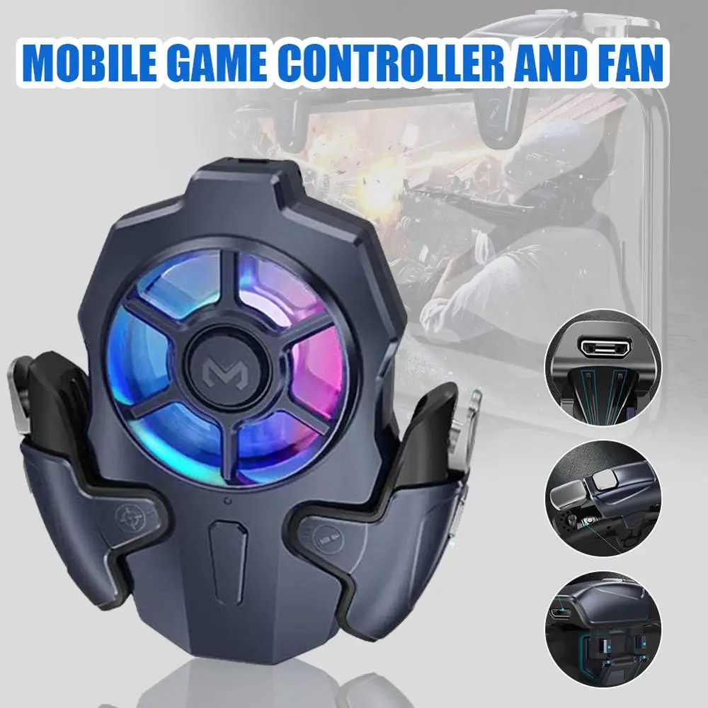 

Mobile Game Controller with 3-Speed Cooling Fan for PUBG Mobile Controller L1R1 Trigger for iOS/Android Phones