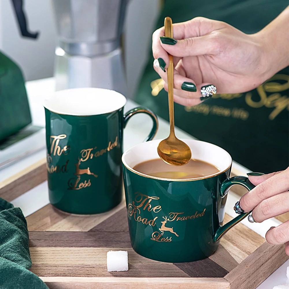 Europe Coffee Mugs Creative Milk Tea Cup Breakfast Drinkware  Couple Mugs Valentine's Day Wedding Birthday Gift (7)