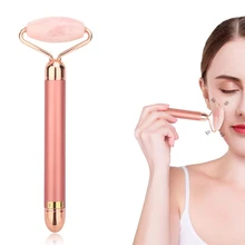 Electric Vibrating Natural Rose Quartz Jade Roller Face Lifting Real Genuine Jade Stone Facial Massager Roller Energy Beauty Bar Electric Vibrating Natural Rose Quartz Jade Roller Face Lifting Real Genuine Jade Stone Facial Massager Roller Energy Beauty Bar