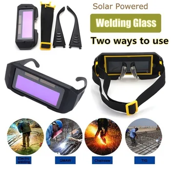 

1pcs Solar Powered Auto Darkening Dimming Welding Protective Mask Helmet Welder Glasses Welding Cap Eyes Goggle Two-way Glasses