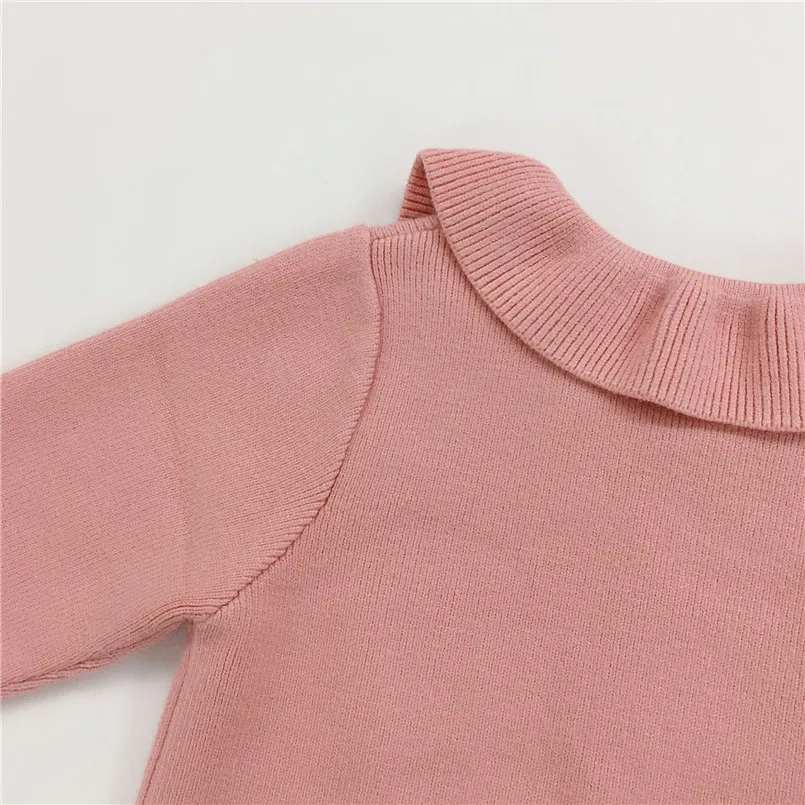 Sweet petal collar princess girls dress fall cotton knitted flare sleeve infant kids dresses for girls sweater dress Xmas gift