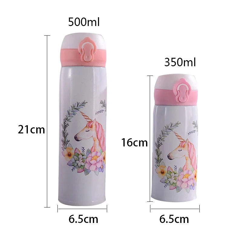 Unicorn Flamingo Thermal Mug Portable Stainless Steel Bouncing Lid 250/350ML