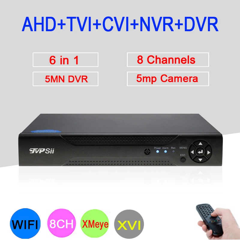  5mp/4mp/2mp/1mp CCTV Camera Hi3520D XMeye 5MN 8 Channel 6 in 1 Hybrid Wifi Onvif NVR TVI CVI AHD DV - 32691629523