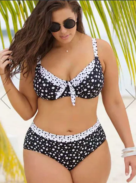 

2019 New Style Europe And America Large Size Printed Bikini Bathing Suit Plus-sized Fat-AliExpress Hot Selling Swimwear