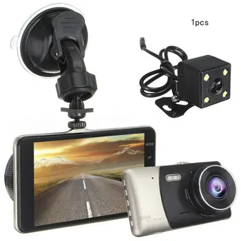 

Exquisite 4" Car Dvr Dual Lens Hd 1080p Dash Cam Video Recorder Camera Touch Screen Dc 5v 1a Tf 4g Max To 32g