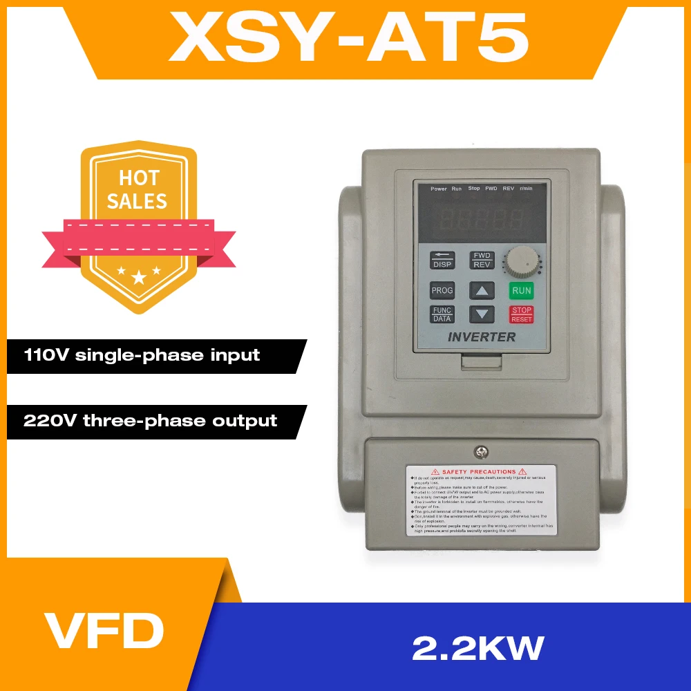 VFD 2.2KW преобразователь частоты XSY AT5 1P 110V вход 3P 220V выход|Солнечные инверторы| |