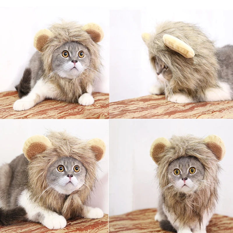 

Pet Clothes for Dog Hat For Dogs Christmas Dress Up Lion Mane Wig For Dogs Halloween Pet Dog Cat Costume Hat Head Sets For Pets