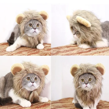 

Pet Clothes for Dog Hat For Dogs Christmas Dress Up Lion Mane Wig For Dogs Halloween Pet Dog Cat Costume Hat Head Sets For Pets