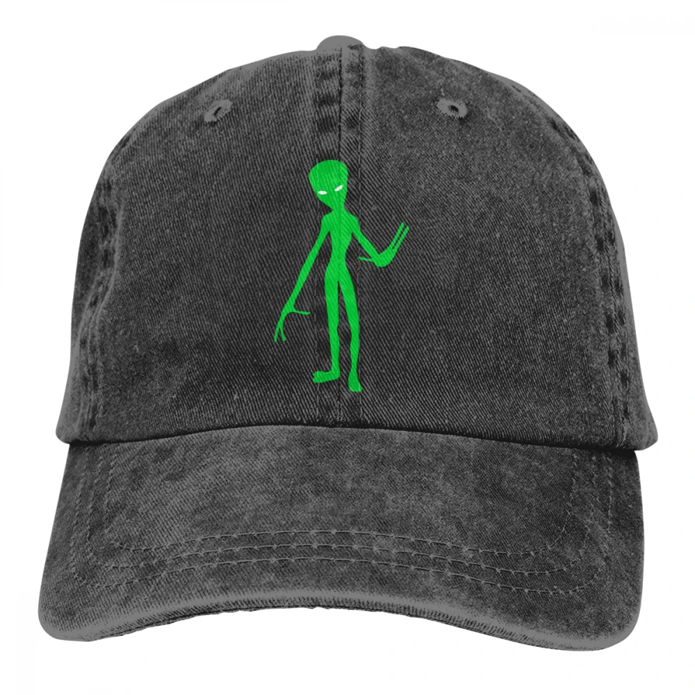 Гангли инопланетянин Casquette темно-синий унисекс Мужские Женские джинсовые бейсболка с ремешком кепки Регулируемый Гольф папа шляпа