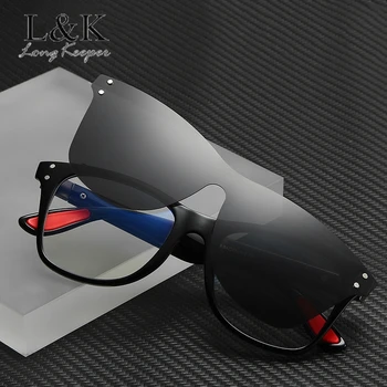 

Classic Polarized Sunglasses Men Women Anti-blue Light Square Clip On Glasses Frame Clear Lens Optical Frames UV400 Oculos