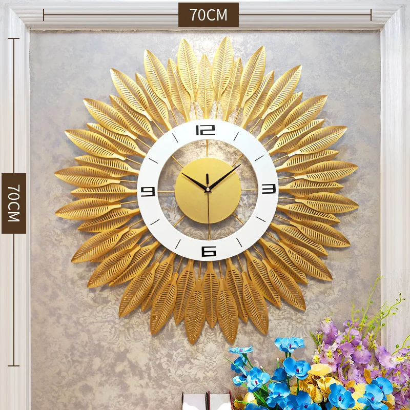 70x70cm Современные роскошные часы для гостиной, дома, модные, креативные, для спальни, персонализированные, художественные, бесшумные, настенные, декоративные часы, настенные часы - Цвет: 70x70cm