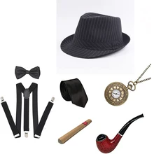 1920S мужской набор аксессуаров Great Gatsby, Ревущие 20s 30s ретро Гангстерский костюм, винтажные карманные часы