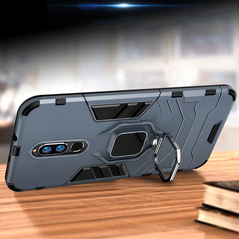 Чехол для Xiaomi Redmi 8 A, защитный чехол из поликарбоната, металлическое кольцо, держатель, чехол для телефона для Redmi 8 8A, противоударный Усиленный бампер