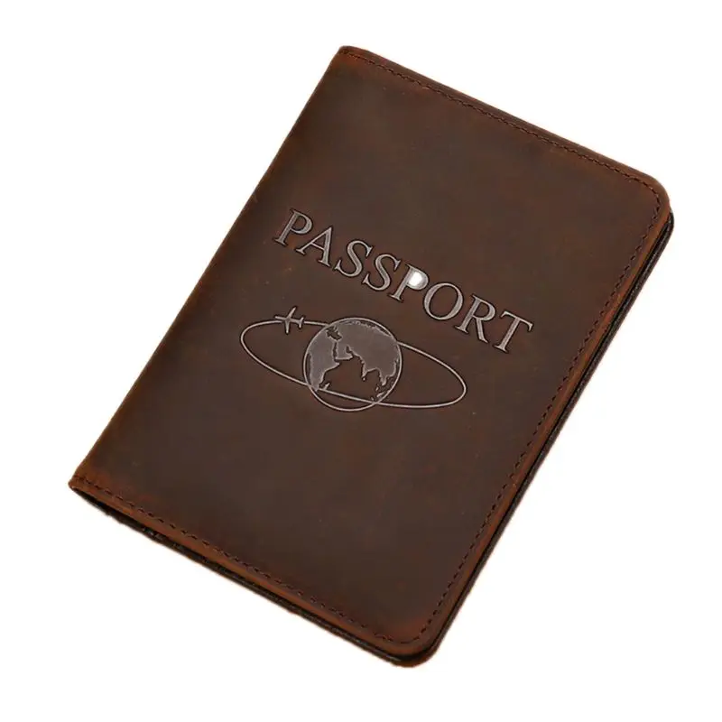 Прямая паспорт удостоверение Обложка держатель RFID Блокировка из натуральной кожи Дорожный Чехол протектор Органайзер - Цвет: CF1