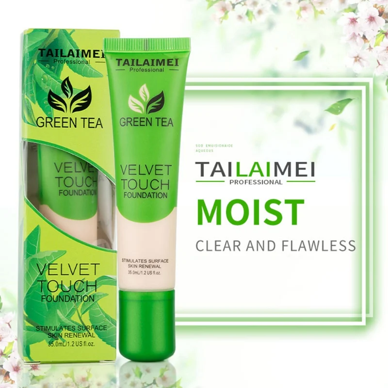 

Green Tea Hose Liquid Foundation Brightening Natural Skin Foundation Lasting Concealing Waterproof And Easy To Remove Makeup R1