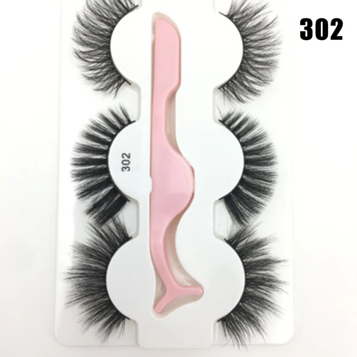 3D поддельные ресницы длинные природа пушистый объем крест-накрест Wispies Мягкие Накладные ресницы 3 пар/компл. с помощью пинцета дропшиппинг