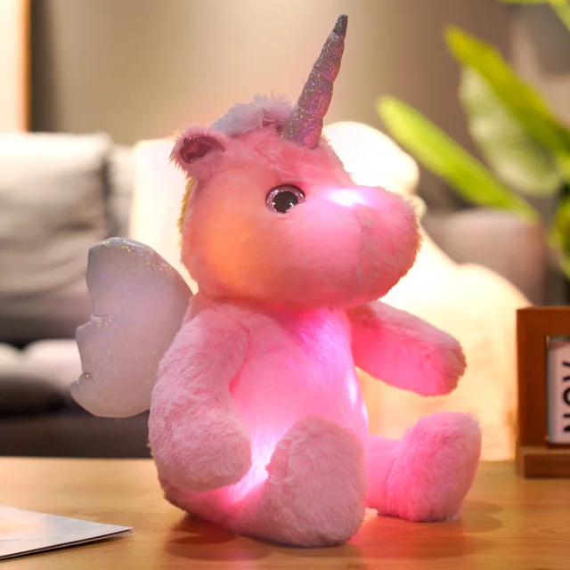 30cm Luminous Plush unicorn Toys Light Up LED Colorful Glowing Stuffed Animal Doll Kids Christmas Gift For Children Girls 3