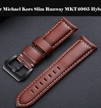 

Genuine Leather Watch Band Strap watch Band 18mm 20m 24mm leather 22mm band For Michael Kors Slim Runway MKT4005 Hybrid
