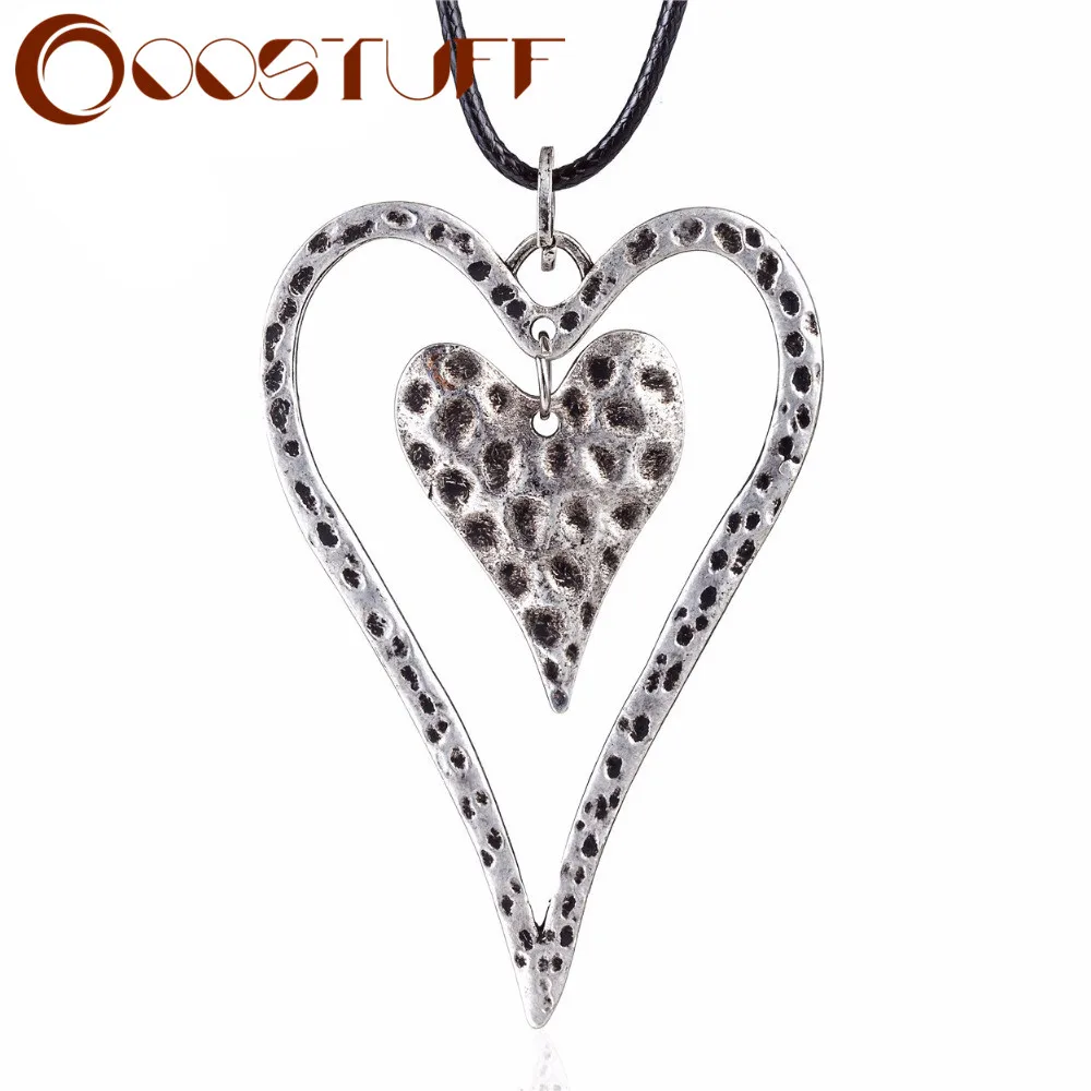 Винтаж серебряный кулон сердце Для женщин jewelry основа для кулонов и ожерелья