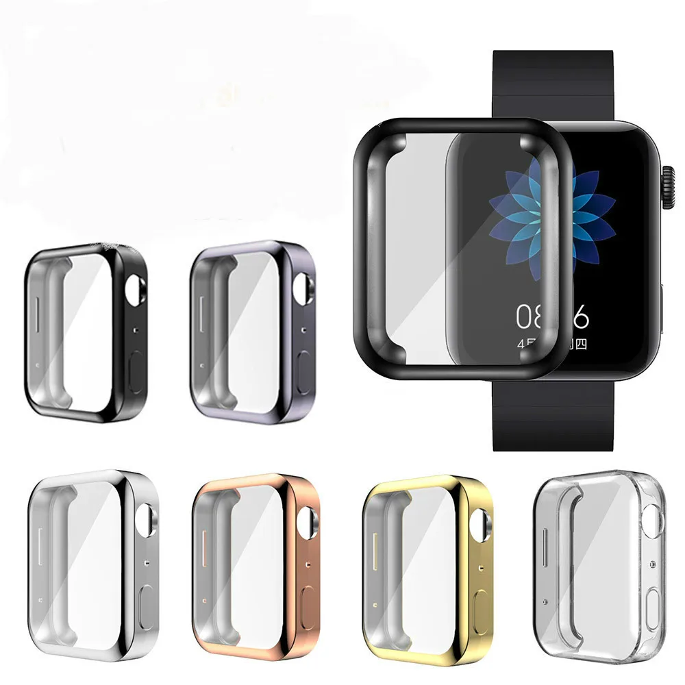 

Screen Protector Case for Xiaomi Mi Watch Smart Band All-Around Ultra Slim Soft TPU Watch Cover Protective Bumper Shell