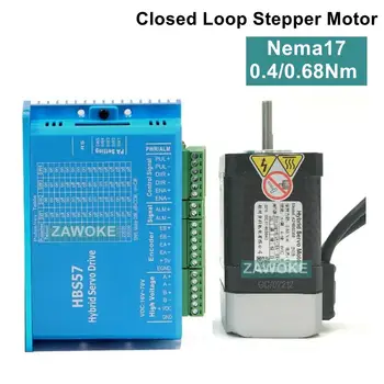 

Nema17 0.4N.m 0.68N.m Closed Loop Stepper Motor kit 2 phase 42 Hybrid stepper motor 42HBS04 / 42HBS068 and HBS57 driver