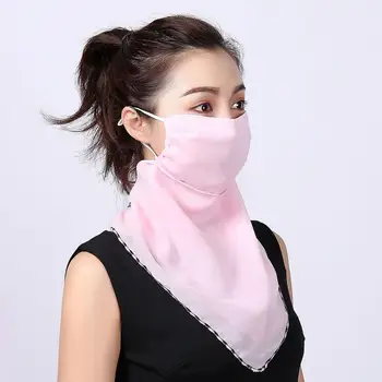 

Chiffon Sheer Scarf Mouth Mask Lightweight Face Mask Scarf Sun Protection Mask Protective Silk Scarf Mask