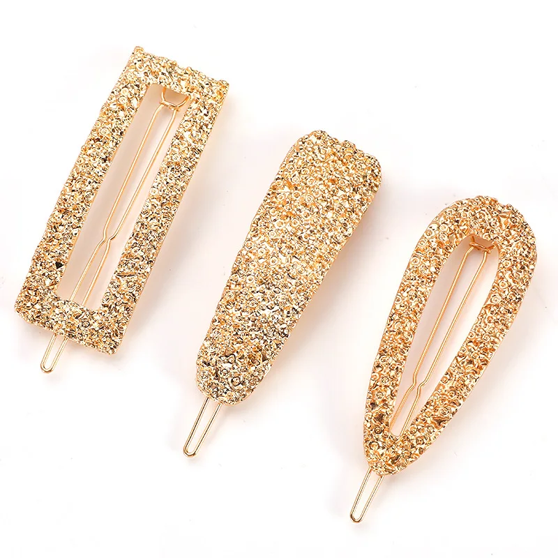 

ZA Fast Fashion Metal Hair Clip Set for Women Geometric Gold Color Maxi Barrettes Party Hair Accessories Baby Bob Girls hairpins