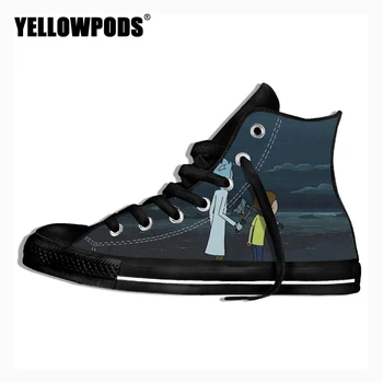 

Mens Casual Shoes 3D Rick And Neon Pattern Customized Men's Shoes Printed Man Shoes High Top Canvas Shoes Canvas Shoes Women