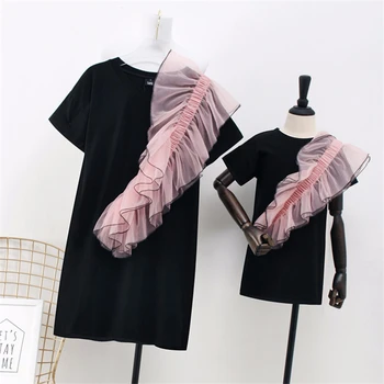 

2020 New Mommy and Me Cute Dress for Family Look Mother Daughter Matching Clothes Outfits Fashion Mom Girls Dresses