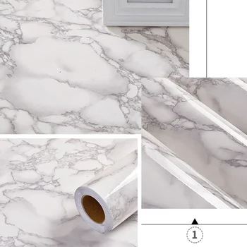 

Classic Marble Decorative Film PVC Self Adhesive Wallpaper Bathroom Waterproof Stickers Living Room TV background Wall Stickers
