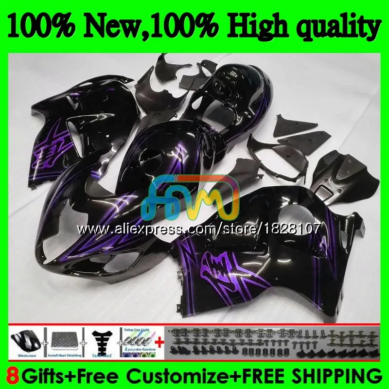 Hayabusa для SUZUKI GSX-R1300 GSXR 1300 1996 1997 1998 1999 2000 2001 48BS. 172 GSXR1300 96 97 98 99 00 01 черный фиолетовый обтекатели