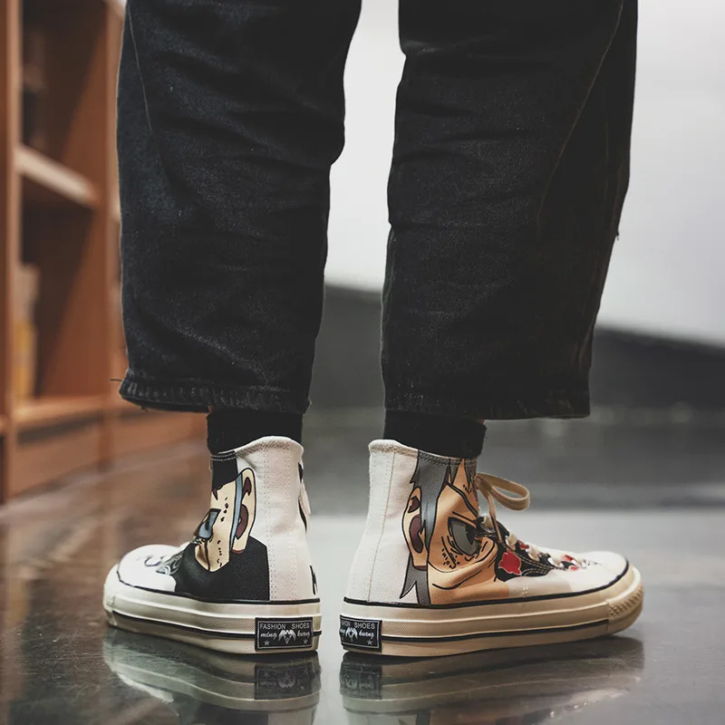 Anime Naruto Canvas Shoes Cosplay Costume Hatake Kakashi Akatsuki High Top Shoes Leisure Breathable Shoes