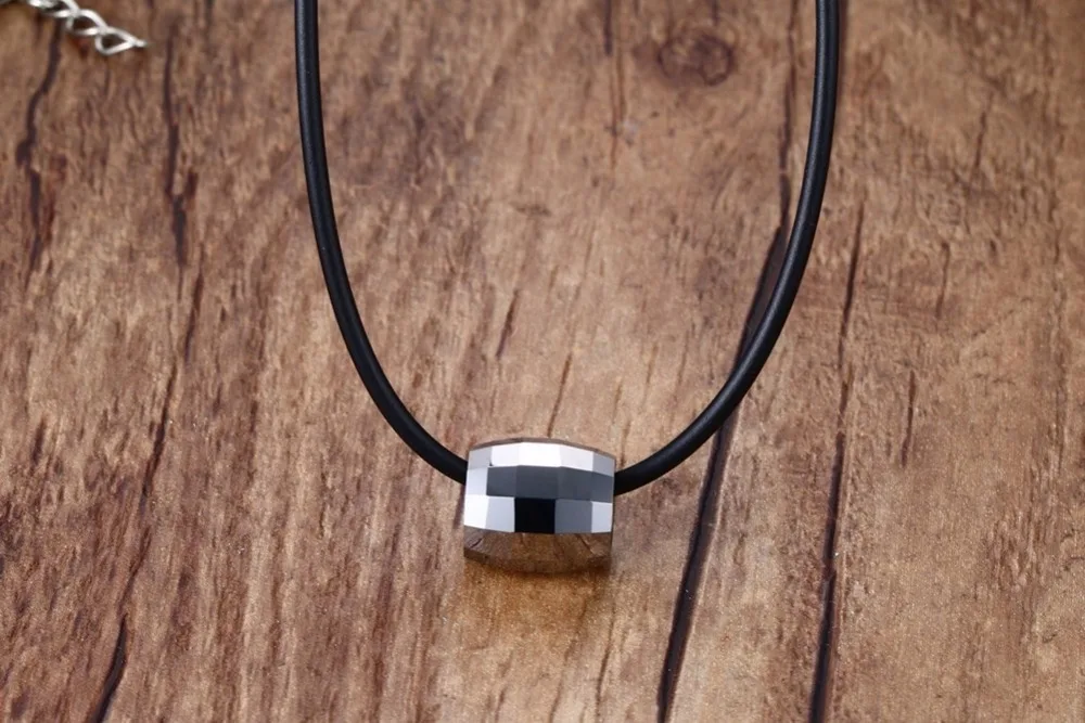 Mens Tungsten steel Pendant Necklace black 16