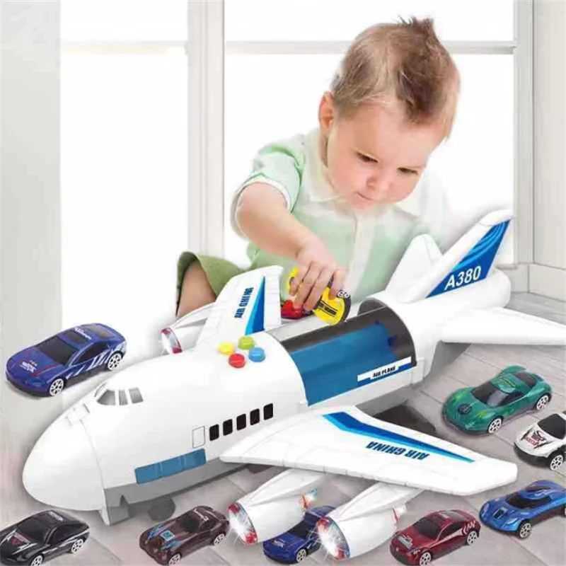 

Children's toy aircraft baby puzzle oversized music track resistance to fall inertia toy car simulation passenger car model
