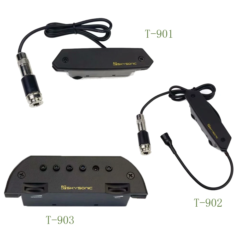 

Skysonic T-901 Preamp System Pickup,T-902 T-903 Soundhole Pickup Magnetic Mic Dual Pickup for Classic Folk Acoustic Guitars